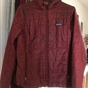 Maroon nano puff puffer jacket!